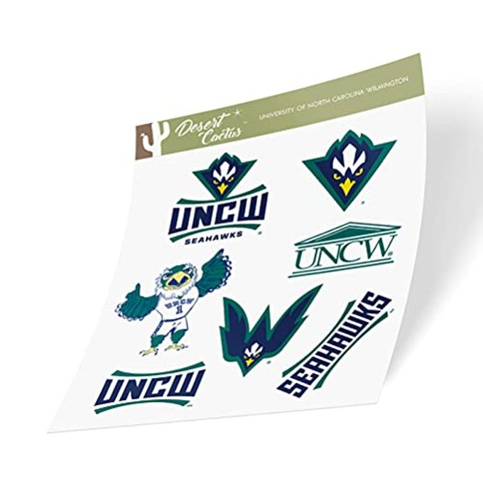 Desert Cactus University of North Carolina Wilmington Sticker UNCW Seahawks Vinyl Decals Laptop Water Bottle Car Scrapbook Sheet T2 (Type 2) - Image 3