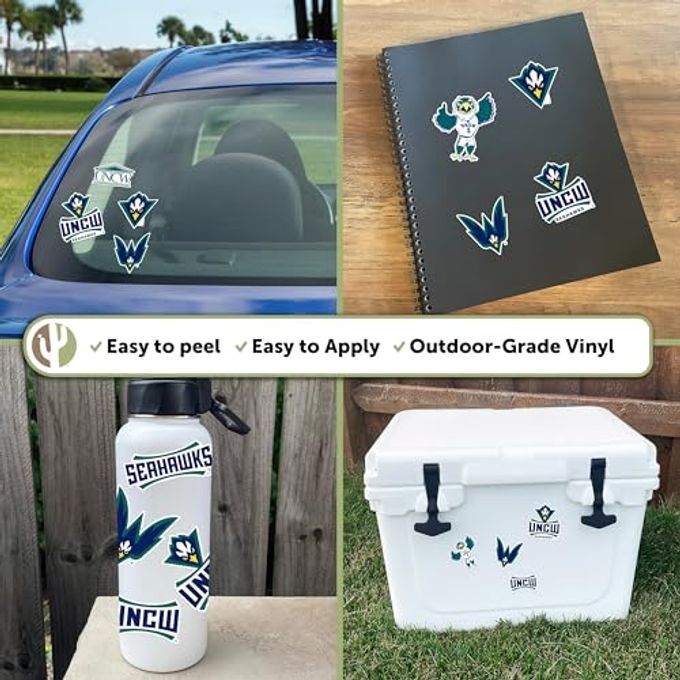 Desert Cactus University of North Carolina Wilmington Sticker UNCW Seahawks Vinyl Decals Laptop Water Bottle Car Scrapbook Sheet T2 (Type 2) - Image 2