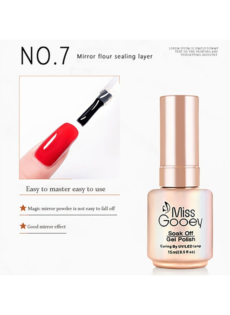 Miss Gooey - Nail Polish Top Coat Clear High Gloss Shiny Long Lasting Stain Resistant Vegan No Chips Ahead,UV/LED Gel, Nature Ultra Strong & Longwear Fast Drying Professional For Home DIY And Nail Salon 15ml - Image 1