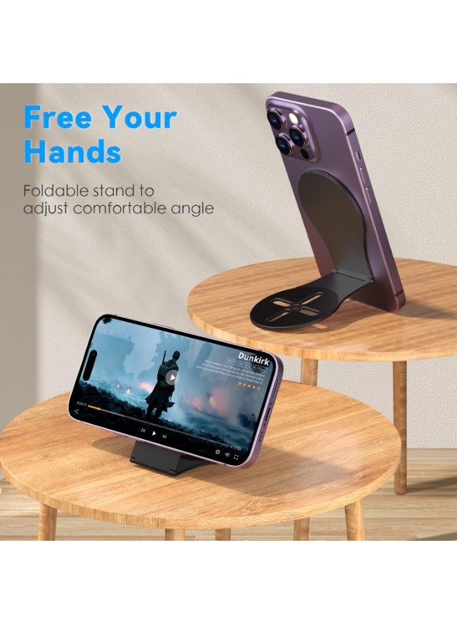 Magnetic Cell Phone Holder for Laptop & Car Adjustable Tripod Mount Adapter for Magsafe iPhone [1/4" Screw/Metal Ring] Modular Work Kit for Desk Gym - Black - Image 5