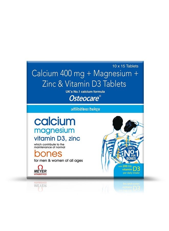 Osteocare Calcium 400mg with Magnesium, Zinc & Vitamin D3 - Essential Bone Health Supplement for Men & Women of All Ages | 150 Tablets - Image 1