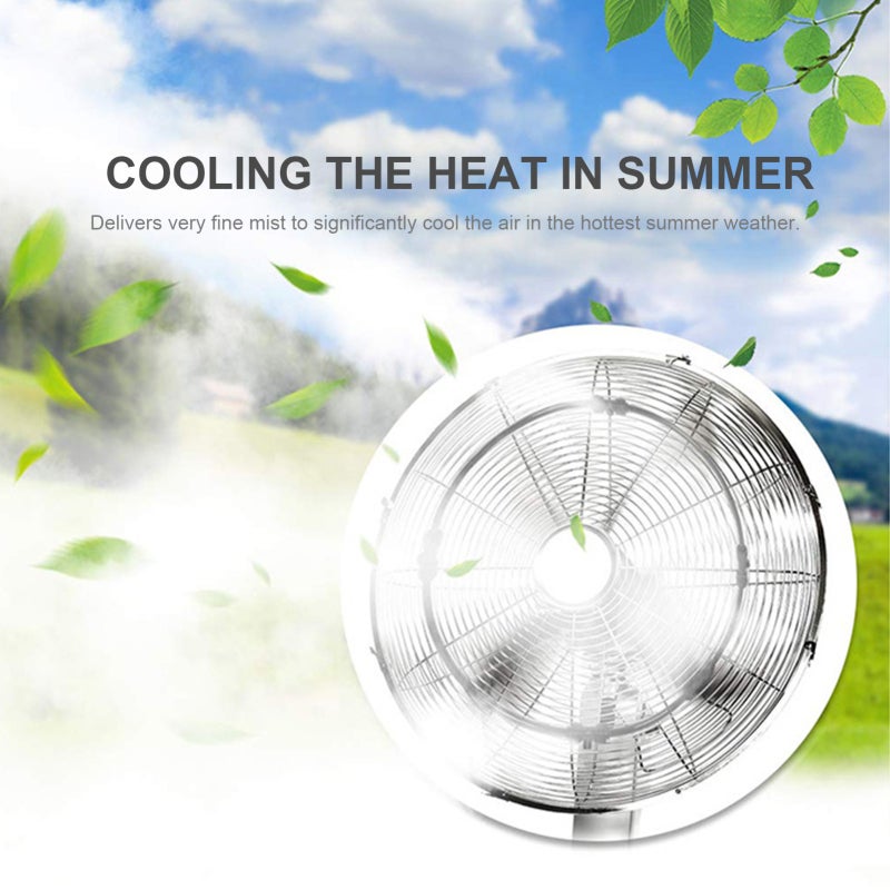 Outdoor Misting Fan: 10-Minute Quick Install Brass Joint Mist Nozzles - Tap Water Powered Energy Saving Misting Cooling System for Outdoor Gardens Greenhouses Lawns - Image 4