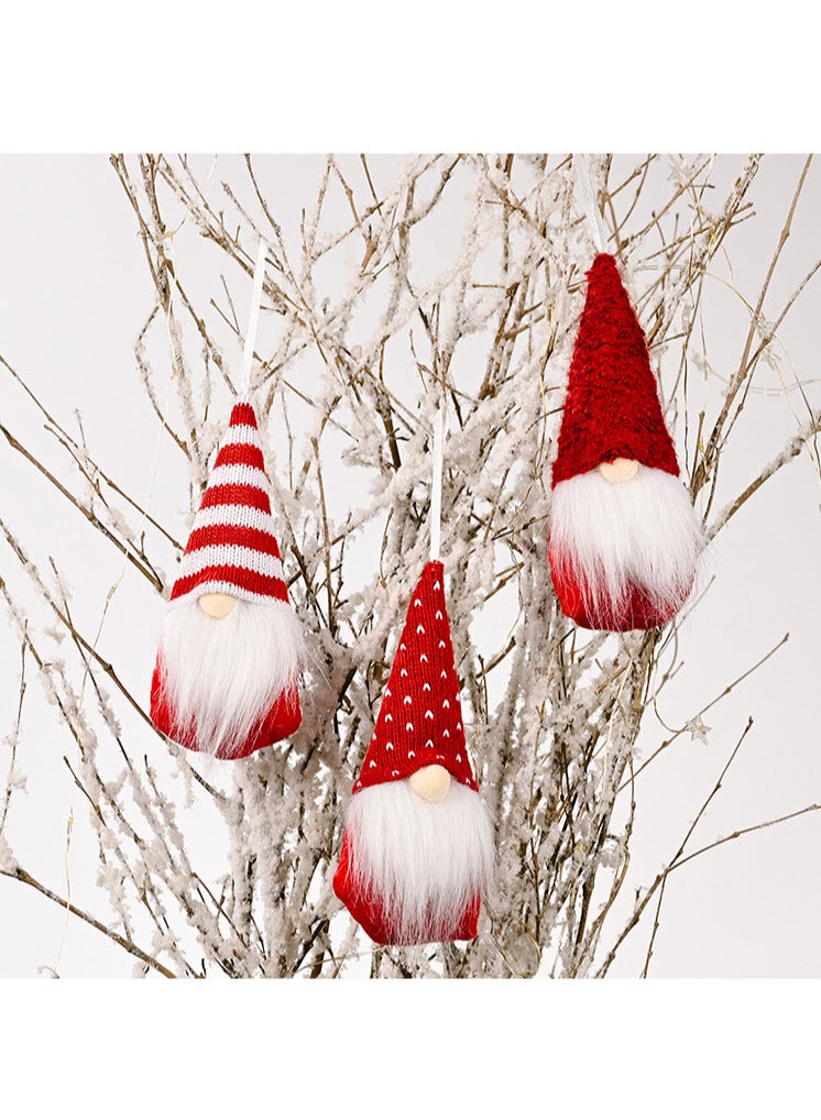 AUTOYSUR Christmas Ornaments Hanging Gnome Christmas Decorations, Christmas Decor Lovely Faceless Doll Plush Gnomes Santa Doll Xmas Dolls for Christmas Tree Decorations (red) - Image 2