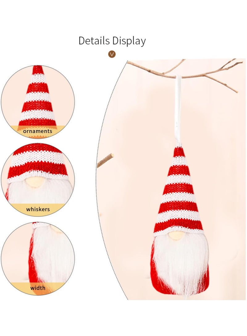 AUTOYSUR Christmas Ornaments Hanging Gnome Christmas Decorations, Christmas Decor Lovely Faceless Doll Plush Gnomes Santa Doll Xmas Dolls for Christmas Tree Decorations (red) - Image 4