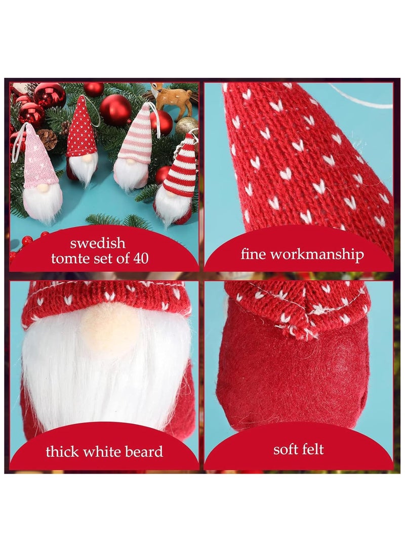 AUTOYSUR Christmas Ornaments Hanging Gnome Christmas Decorations, Christmas Decor Lovely Faceless Doll Plush Gnomes Santa Doll Xmas Dolls for Christmas Tree Decorations (red) - Image 3