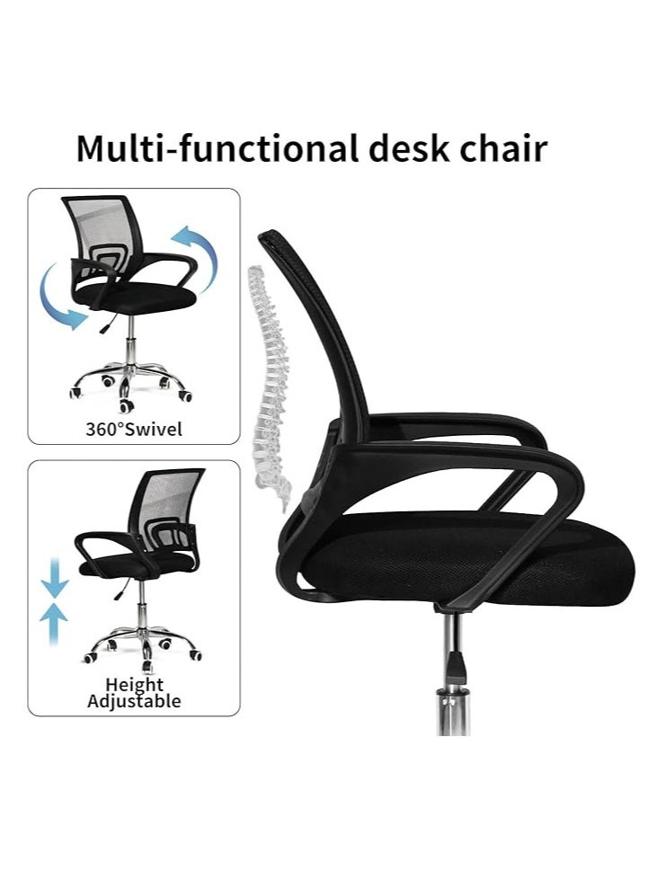 Ergonomic Office Chair Computer Chair Adjustable and Comfortable Rotating Chair with Lumbar Support, Suitable for Home Desks