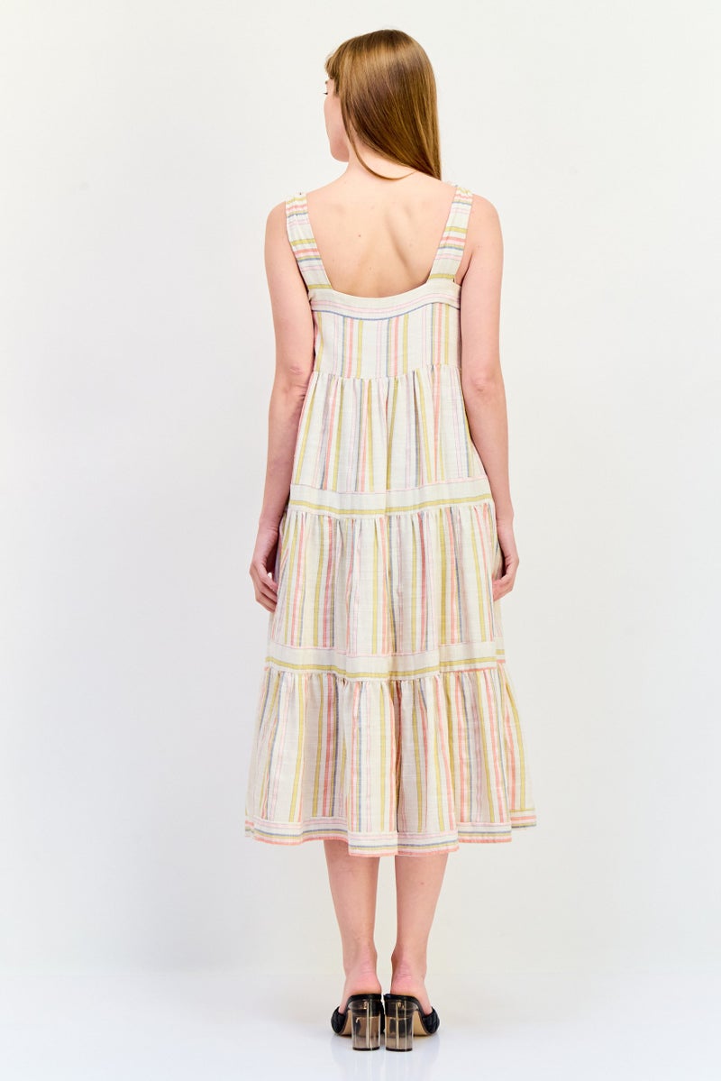 SALSA Women Stripe Midi Dress, Multicolor - Image 3
