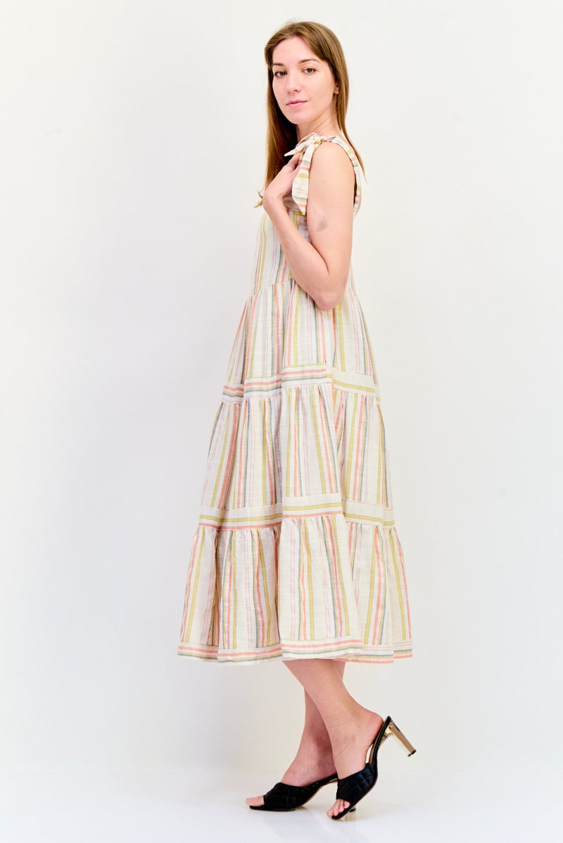 SALSA Women Stripe Midi Dress, Multicolor - Image 4
