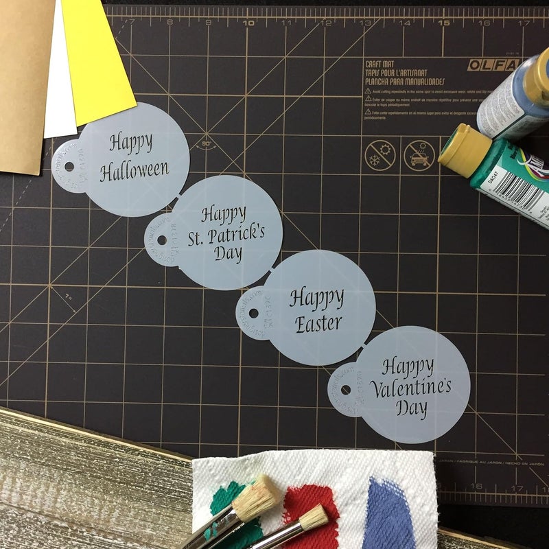 Designer Stencils C137 Celebration Cupcake and Cookie Stencils Happy Halloween Happy Easter Happy Valentines Day and Happy St Patricks Day - Image 5