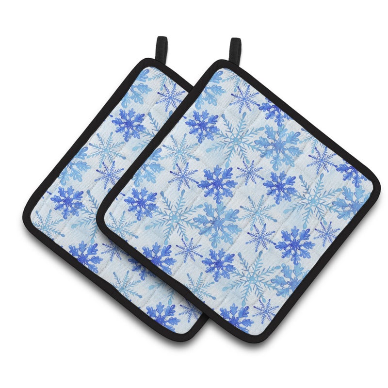 Caroline's Treasures ""Caroline's Treasures Blue Snowflakes Watercolor Decorated Pot Holder  7.5"""" x 7.5""""  Multicolor"" 