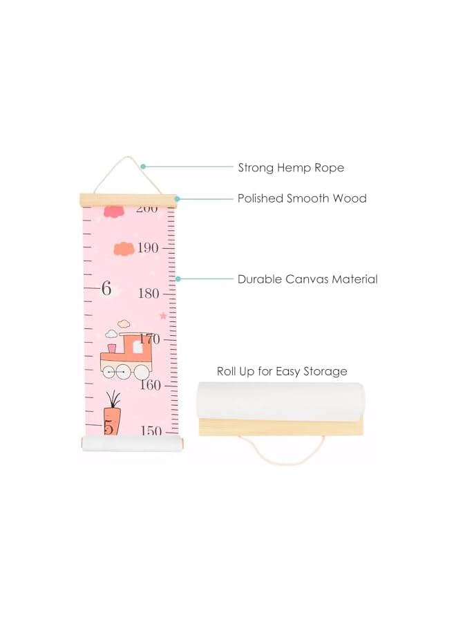 The Bros 2 Pcs Baby Growth Height Chart, Measuring Height Chart for Children Kids, Wood Frame Measuring Height Chart and Wall Decor, Measuring Height Chart, Wall Tape with Height Chart for Children - Image 3