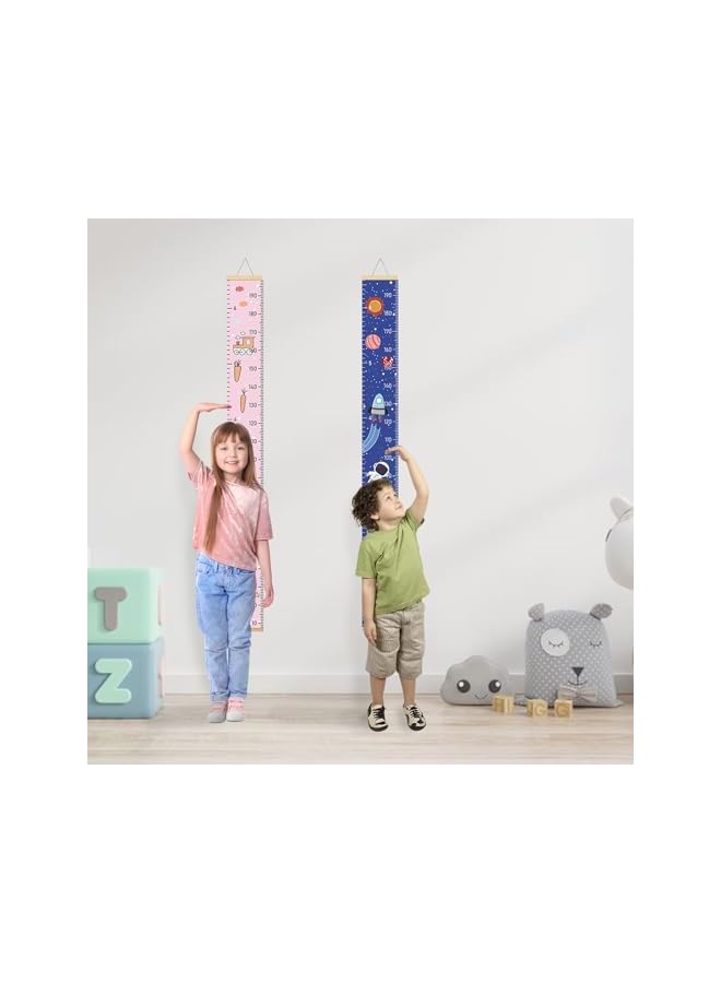 The Bros 2 Pcs Baby Growth Height Chart, Measuring Height Chart for Children Kids, Wood Frame Measuring Height Chart and Wall Decor, Measuring Height Chart, Wall Tape with Height Chart for Children - Image 5