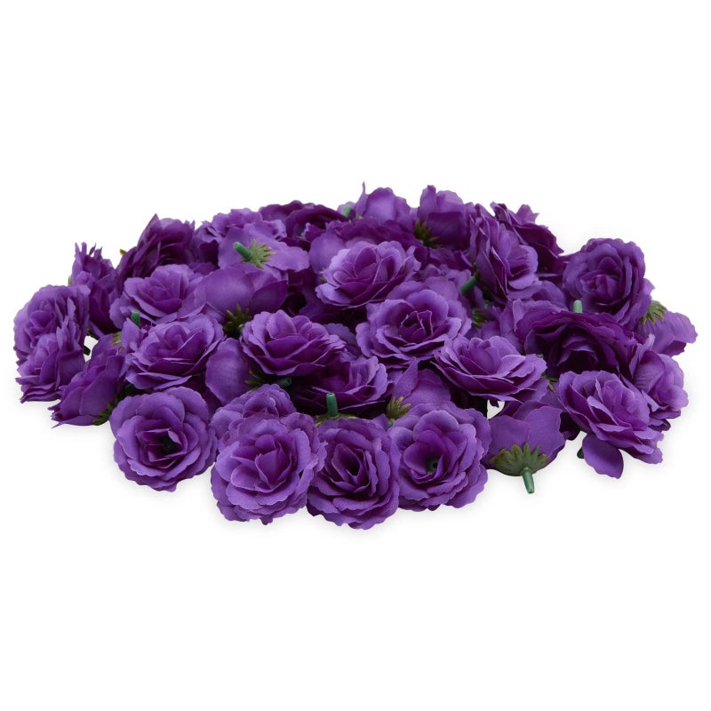 Bright Creations Artificial Flowers Stemless Silk Rose Heads 2 in 75 Pack Purple Wedding Bridal Shower Decorations Centerpiece Table Decorations Flower Wall Backdrop