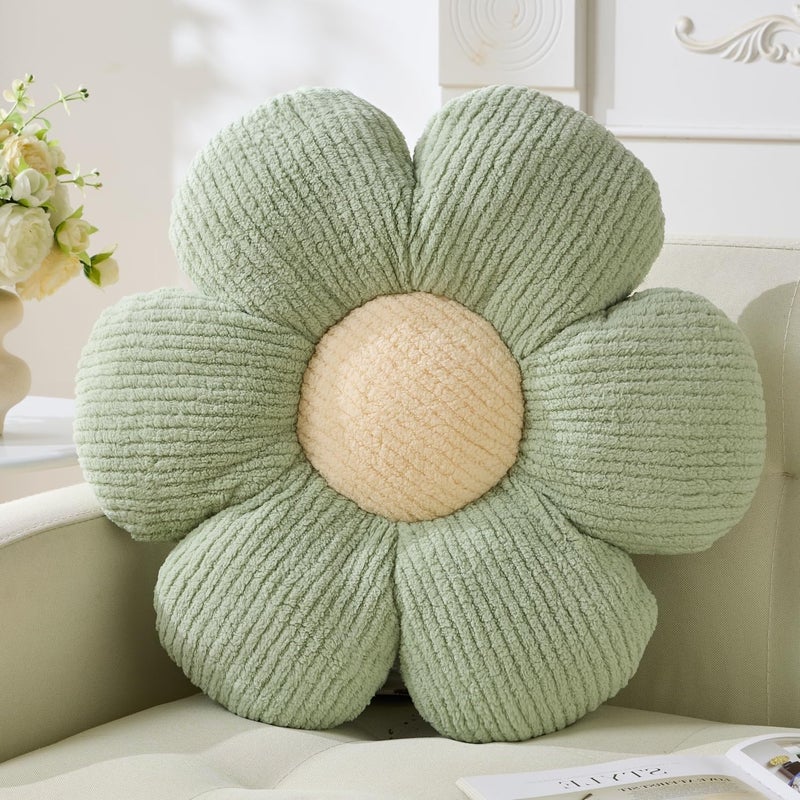 Vdoioe Flower PillowSage Green Flower Shaped daisyThrow Pillow Cushion Seating Floor Pillows Home Decorative Seating Cushions