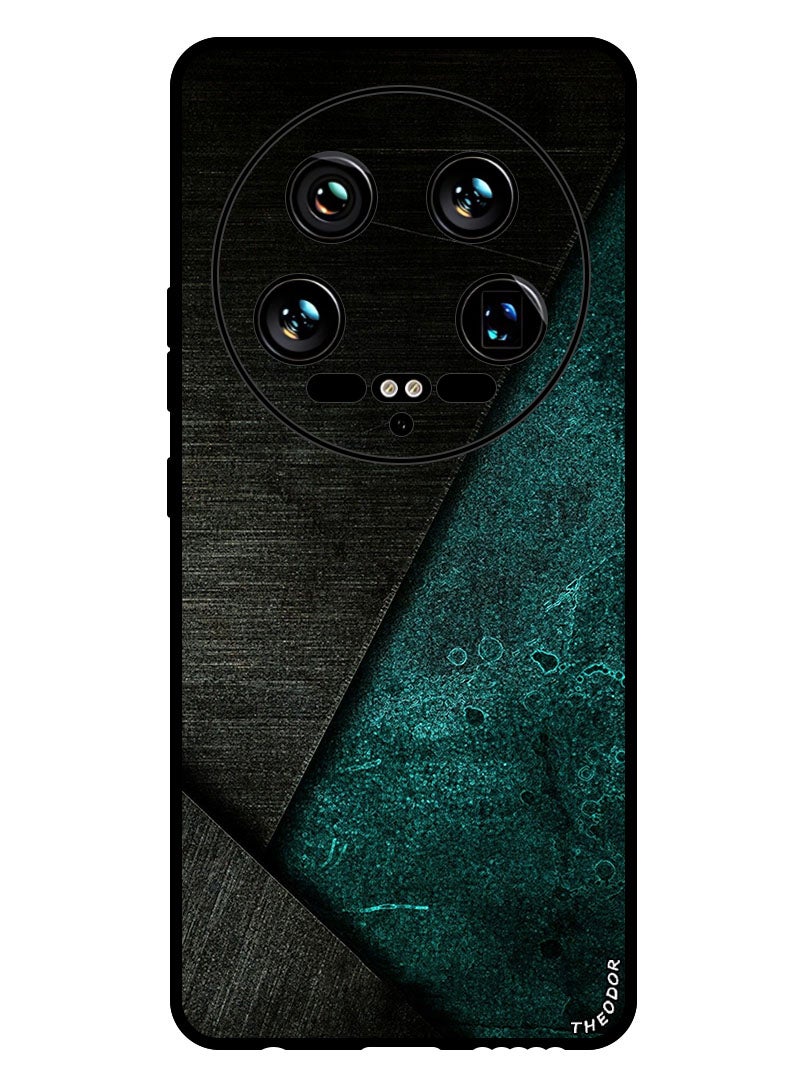 Theodor Protective Case Anti Scratch Shock Proof Bumper Cover For Xiaomi 14 Ultra Black Dark Green Pattern - Image 1