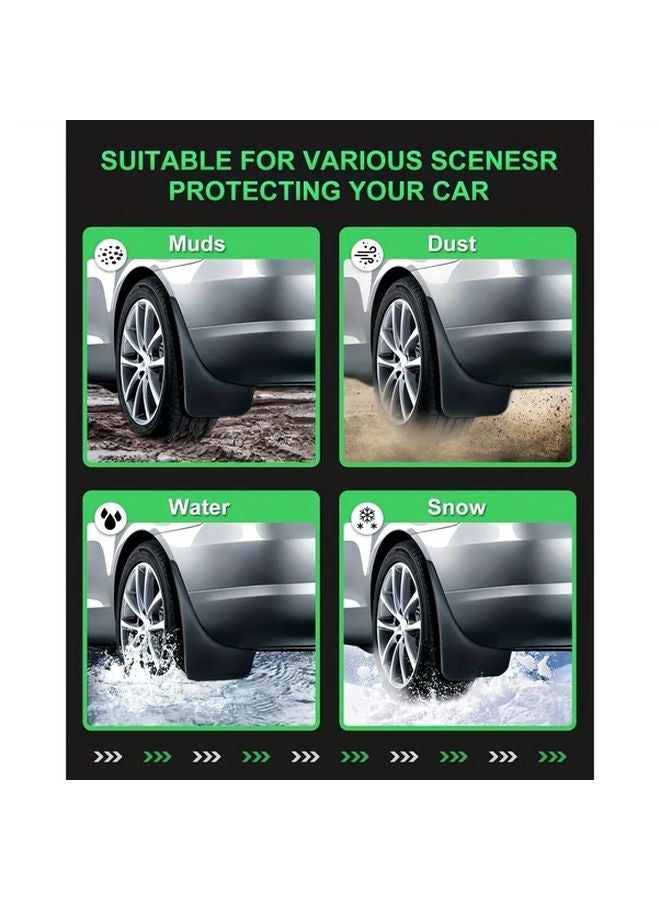 4 قطع سيارات أكريليك سدادات الطين الأمامية الخلفية الحماية طوال الطقس متينة وسهلة التركيب - Image 5