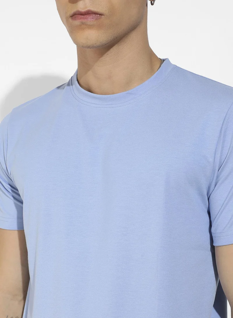 CAHOOT  Men's Pastel Blue Basic Regular Fit T-Shirt for Men | Best Price UAE