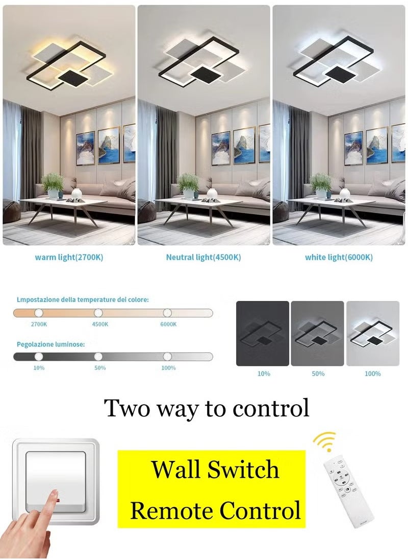 Modern LED Ceiling Light, 2700K-6500K Dimmable LED Ceiling Light with Remote Control