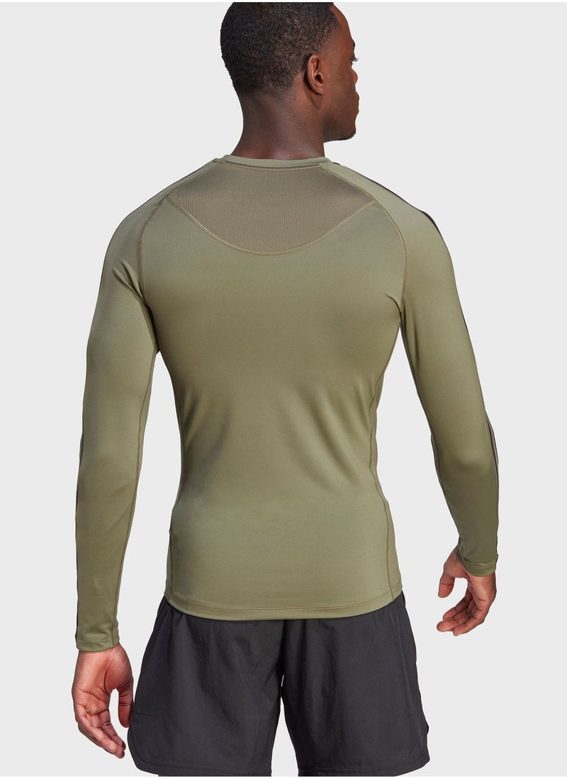 Adidas - Techfit 3-Stripes Training Long-Sleeve Top - Image 1