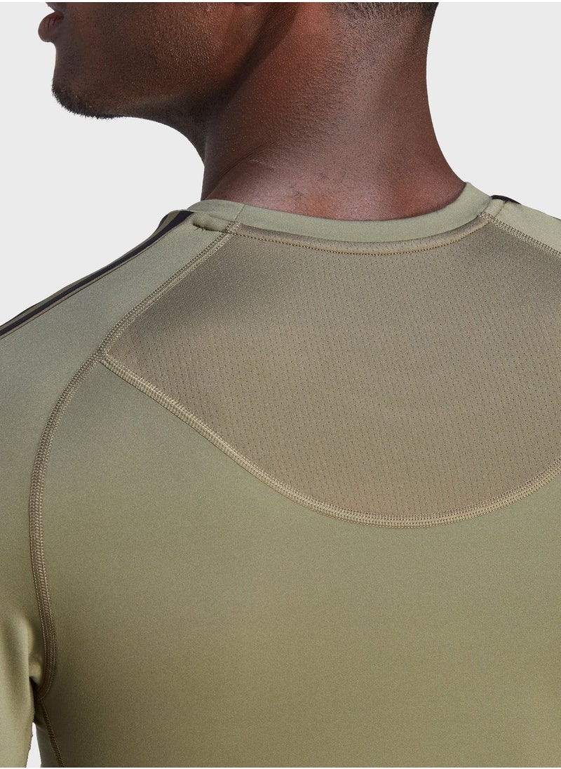 Adidas - Techfit 3-Stripes Training Long-Sleeve Top - Image 1