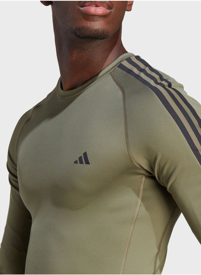 Adidas - Techfit 3-Stripes Training Long-Sleeve Top - Image 1