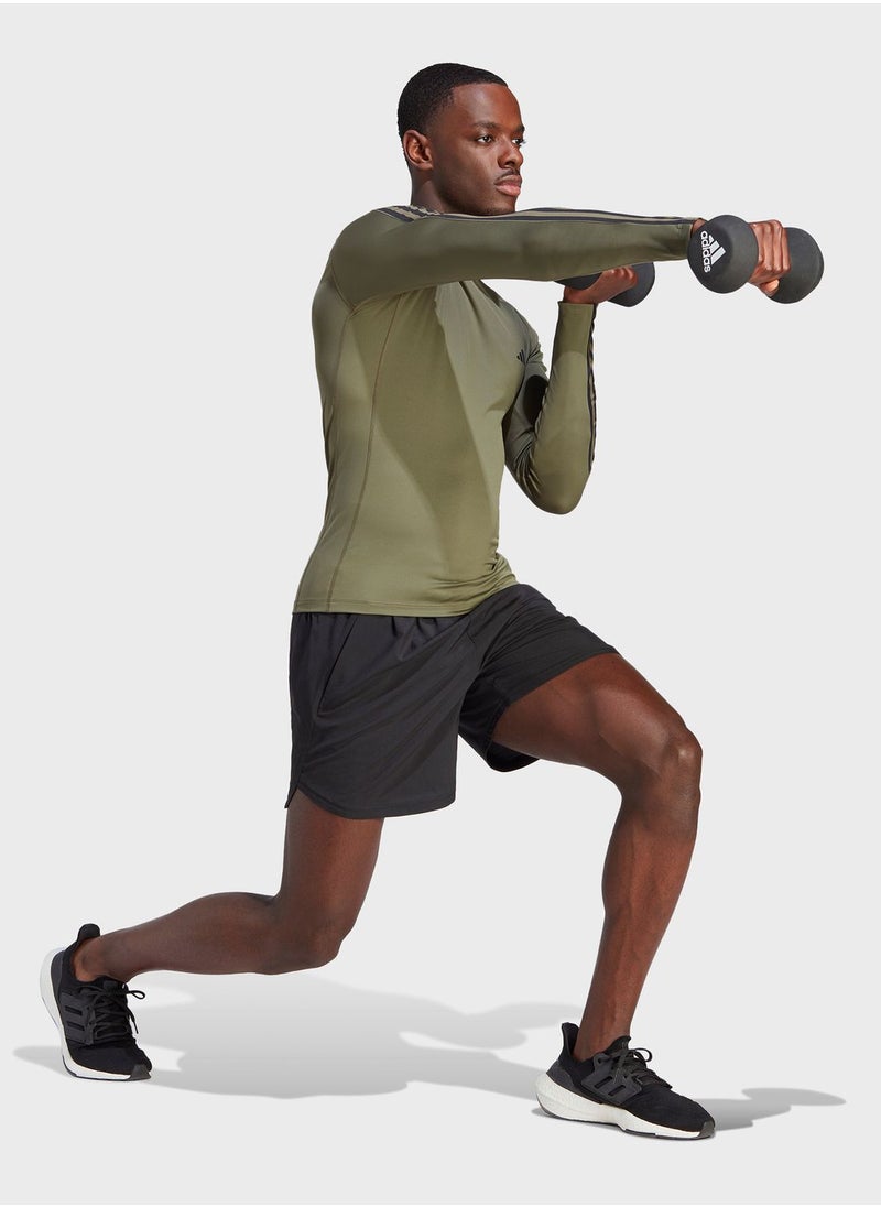 Adidas - Techfit 3-Stripes Training Long-Sleeve Top - Image 1