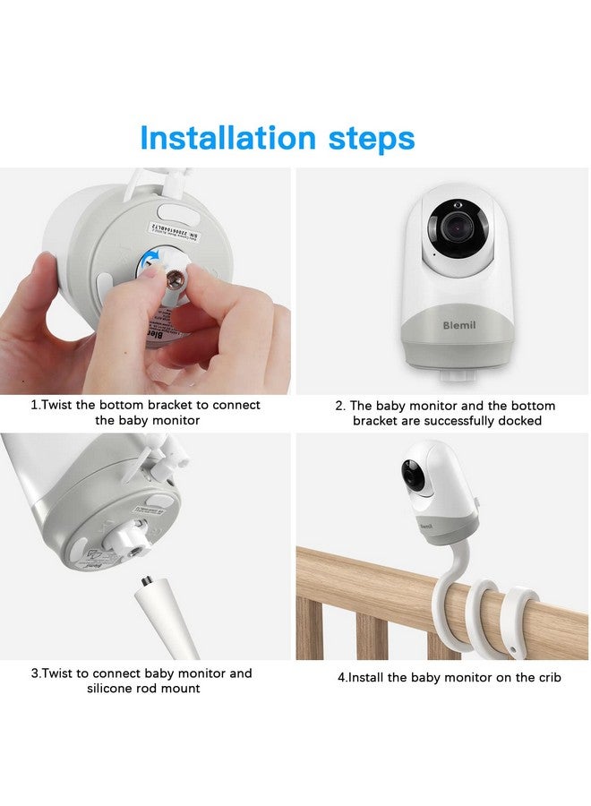 HOLACA Flexible Twist Mount for Hellobaby HB6550/HB65/HB66/HB248, Blemil Baby BL9052-2,JUAN2215 and VTimes302 Baby Monitor Camera Stand Bracket for Crib Without Tools or Wall Damage(Twist Mount) - Image 3