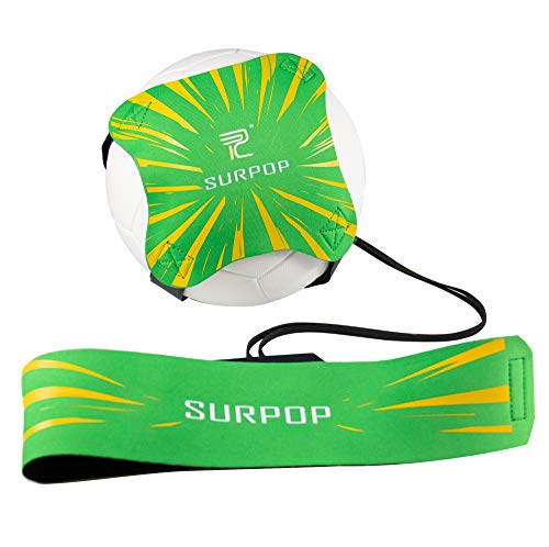Surpop Soccer/Volleyball/Rugby Trainer, Football Kick Throw Solo Practice Training Aid Control Skills Adjustable Waist Belt for Kids Adults (Green) - Image 1