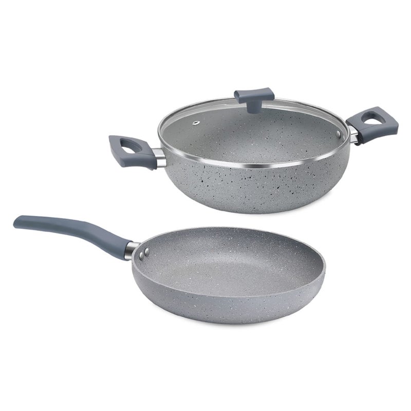 Chefline Granite 24 cm Frypan + 26 cm Kadai
