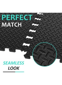 MOMENT [6 Pack] Interlocking Eva Foam Floor Tiles For Home Gym, Yoga Mat 40 X 40Cm, Puzzle Exercise Floor Mat, Workout Equipment, Or Child'S Play Surface - Set Of 6, [Black]  - Image 3