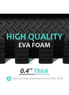 MOMENT [6 Pack] Interlocking Eva Foam Floor Tiles For Home Gym, Yoga Mat 40 X 40Cm, Puzzle Exercise Floor Mat, Workout Equipment, Or Child'S Play Surface - Set Of 6, [Black]  - Image 2