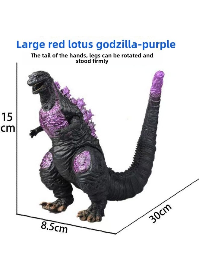 Soft Gum Godzilla Vs. King Kong Red Lotus Star Berserker Monster 2023 Godzilla Movie Series Advantage-Color:Red Lotus Long Tail Godzilla Purple - Height 15cm  - Image 1