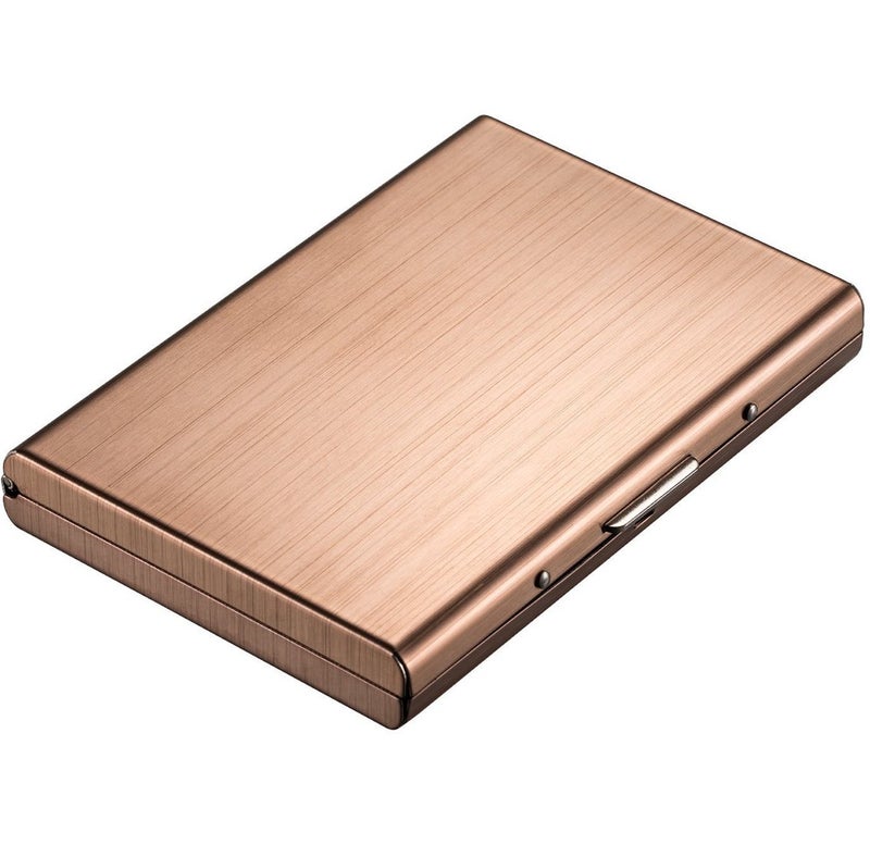 Stealodeal Rose Gold RFID Credit 6 Slot Card Holder for Men & Women Stainless Steel Wallet - Image 1
