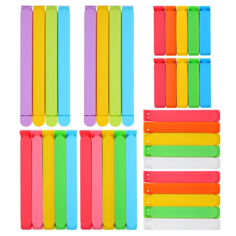 ANPHSIN 38 PCS Colorful Chip Clips - 4 Sizes Good Sealing Bag Clips for Food Snack Storage, Keeps Coffee, Bread, Cookies Fresh (6.3", 5", 3.5", 2.3")â€‹ - Image 1