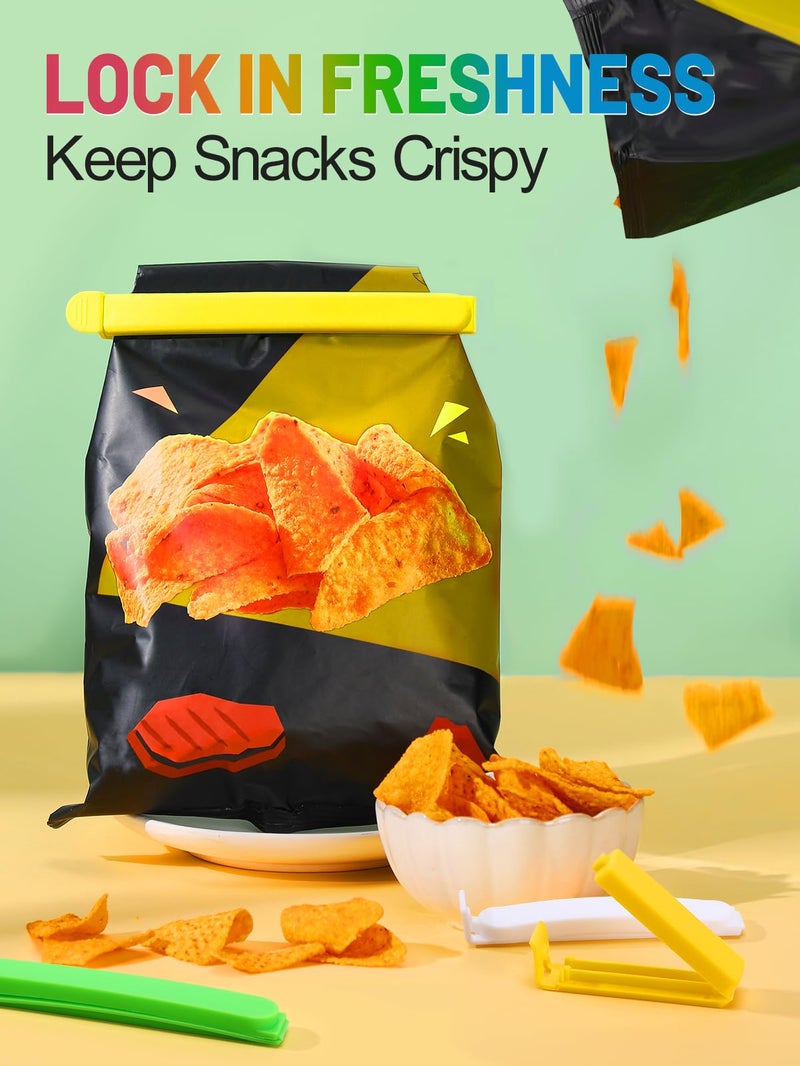 ANPHSIN 38 PCS Colorful Chip Clips - 4 Sizes Good Sealing Bag Clips for Food Snack Storage, Keeps Coffee, Bread, Cookies Fresh (6.3", 5", 3.5", 2.3")â€‹ - Image 2