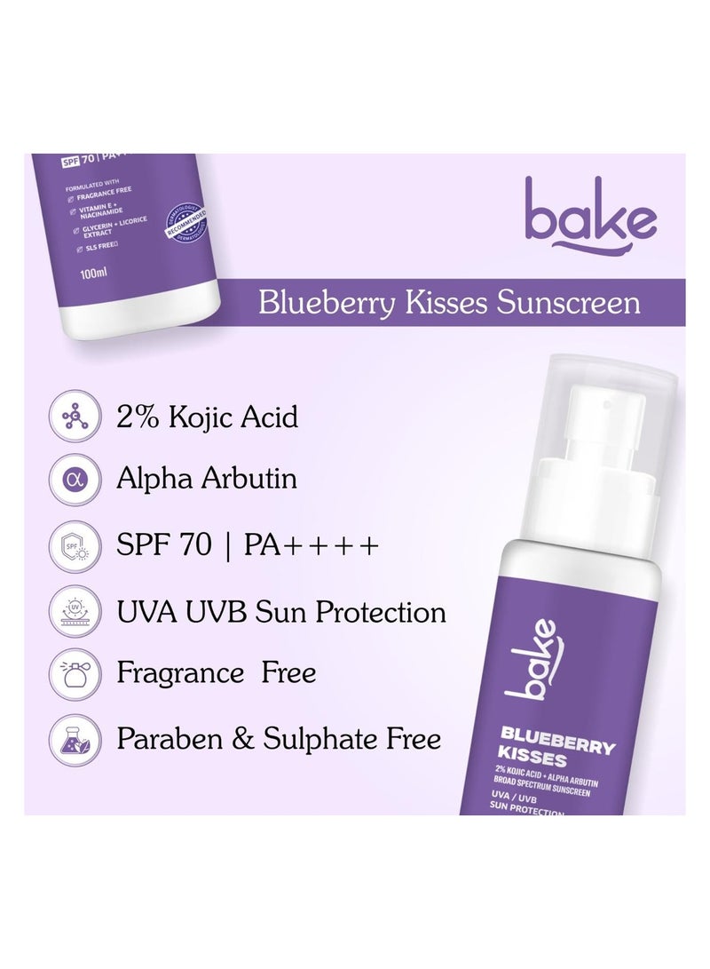 BAKE 100% Mineral Water Resistant Sunscreen SPF 70 PA+++ with 2% Kojic Acid, Alpha Arbutin & Niacinamide for Pigmentation, Dark Spots & Tan Removal | Broad Spectrum Sunscreen | Anti-Pigmentation, No Whitecast & Lightweight | 100g - Image 2