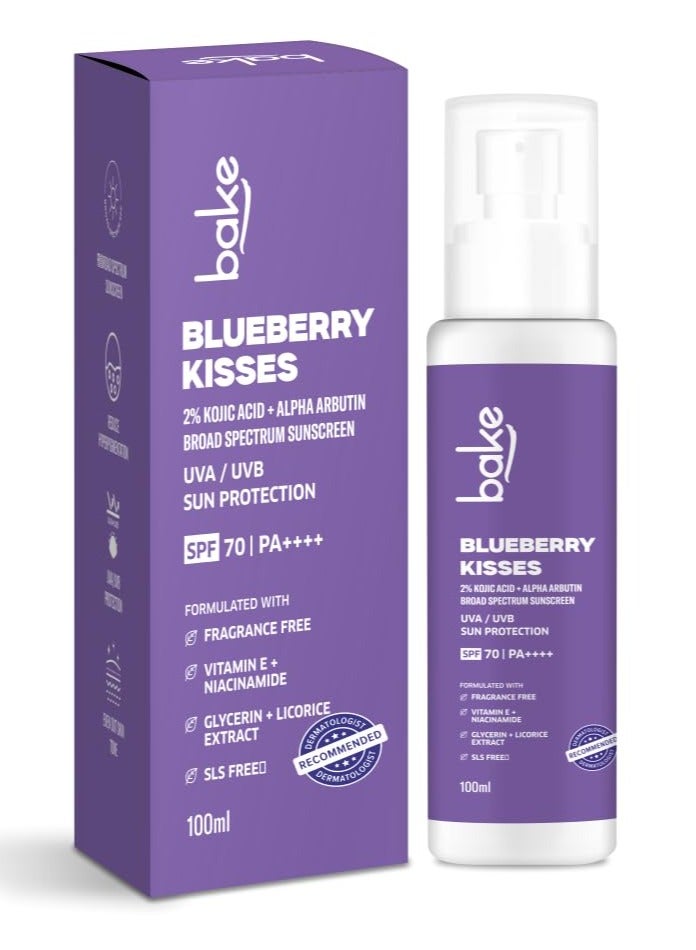 BAKE 100% Mineral Water Resistant Sunscreen SPF 70 PA+++ with 2% Kojic Acid, Alpha Arbutin & Niacinamide for Pigmentation, Dark Spots & Tan Removal | Broad Spectrum Sunscreen | Anti-Pigmentation, No Whitecast & Lightweight | 100g - Image 1