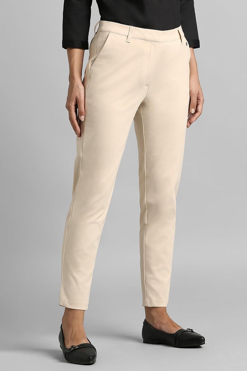 Van Heusen Women's Regular Pants (VWKBFRGF668886_Beige - Image 2