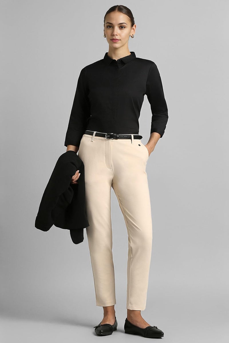 Van Heusen Women's Regular Pants (VWKBFRGF668886_Beige - Image 5