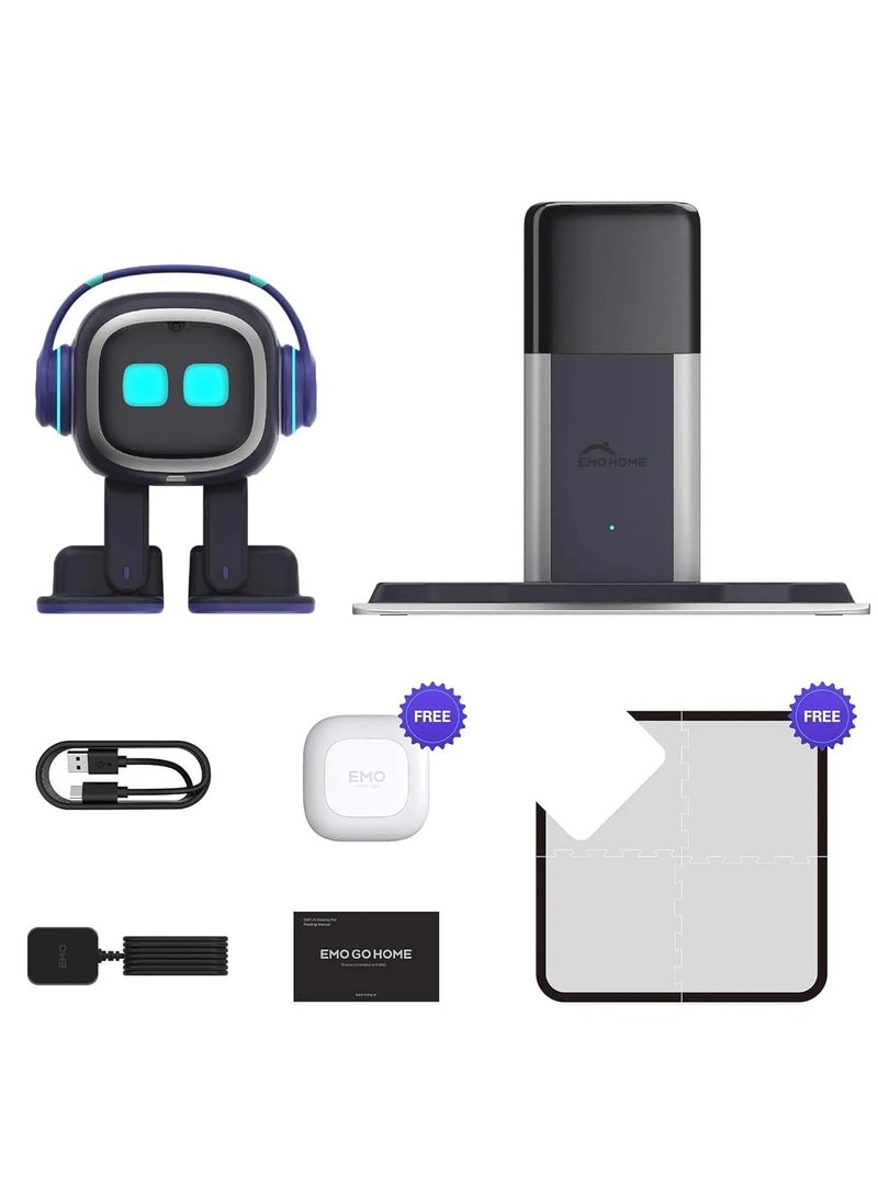 Living.ai Emo Go Home – Smart AI Desktop Companion Robot with Voice Commands, Face Recognition, Emotions, Charging Dock & Games - Image 1