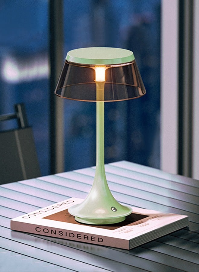 Cordless Modern LED Table Lamp Green Color,Aluminum Shell,3 Colors Stepless Dimming,USB Charging Desk Lights,Portable Bedside Lamp For Indoor Decor Night,Baby Kids Room,Bedroom and Living Room - Image 1