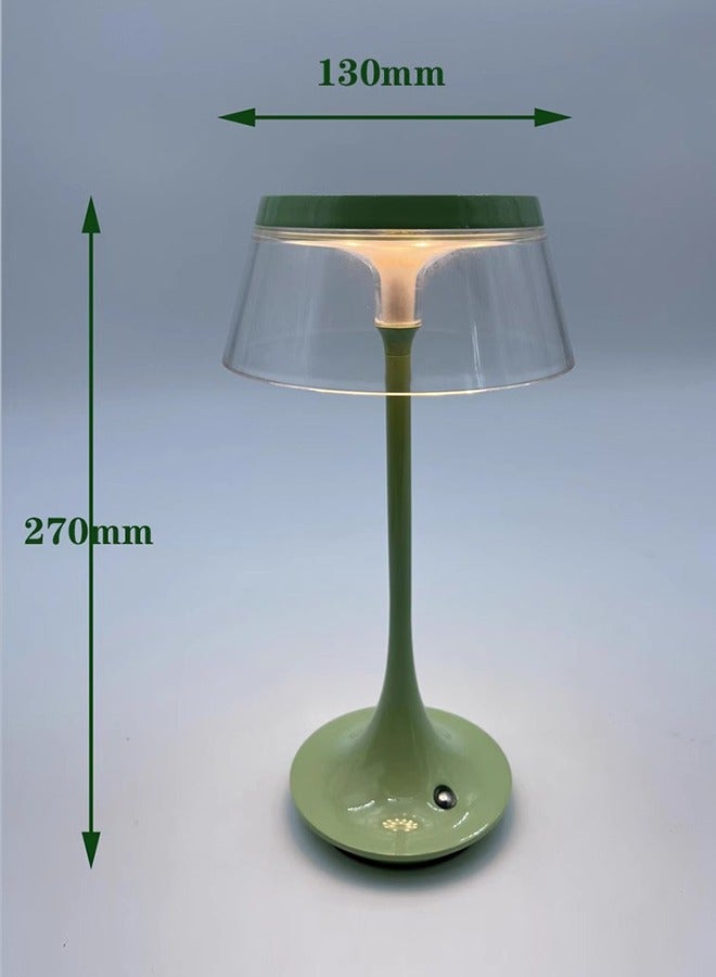 Cordless Modern LED Table Lamp Green Color,Aluminum Shell,3 Colors Stepless Dimming,USB Charging Desk Lights,Portable Bedside Lamp For Indoor Decor Night,Baby Kids Room,Bedroom and Living Room - Image 2