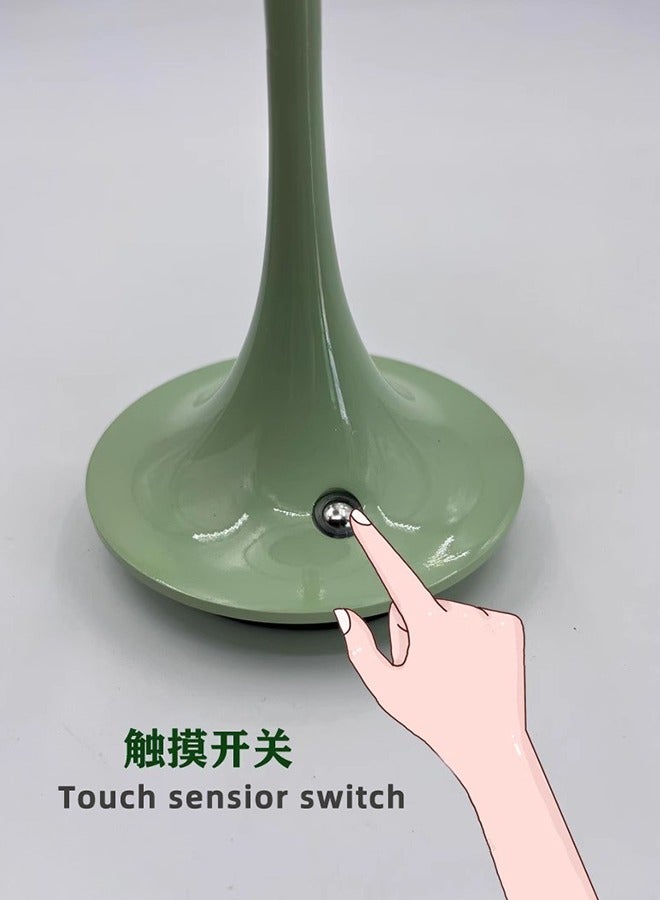 Cordless Modern LED Table Lamp Green Color,Aluminum Shell,3 Colors Stepless Dimming,USB Charging Desk Lights,Portable Bedside Lamp For Indoor Decor Night,Baby Kids Room,Bedroom and Living Room - Image 4