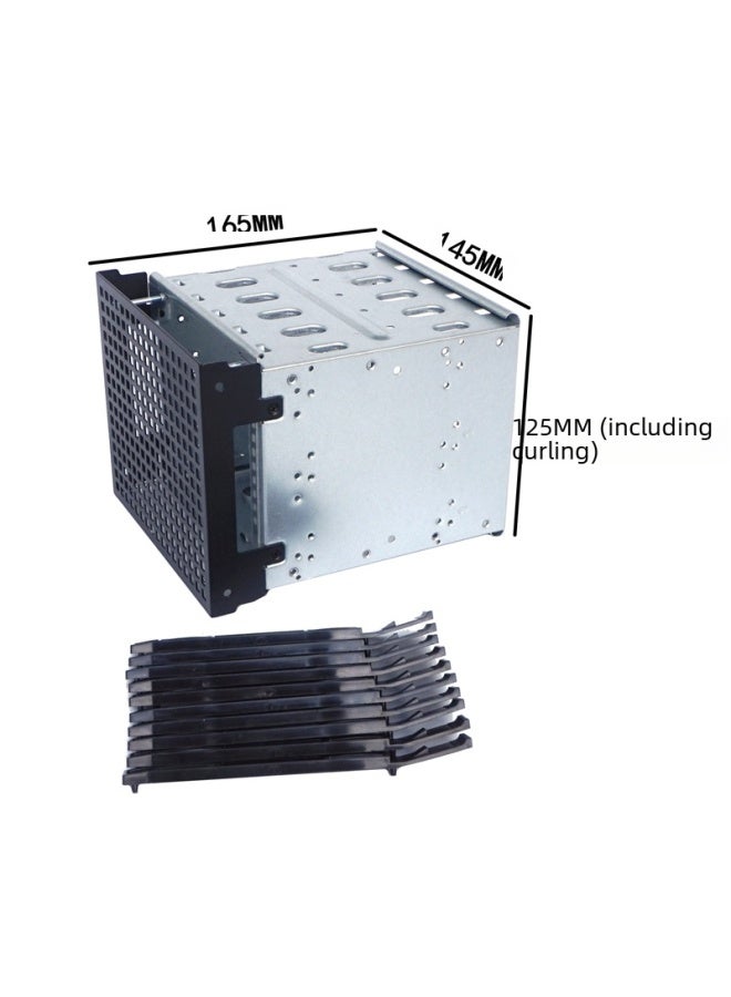 3.5-inch Hard Drive Cage Case 5.25-inch Optical Position Conversion 5-bay Bracket/mobile Cage-Color:5-disc +12cm Silent Fan  - Image 3