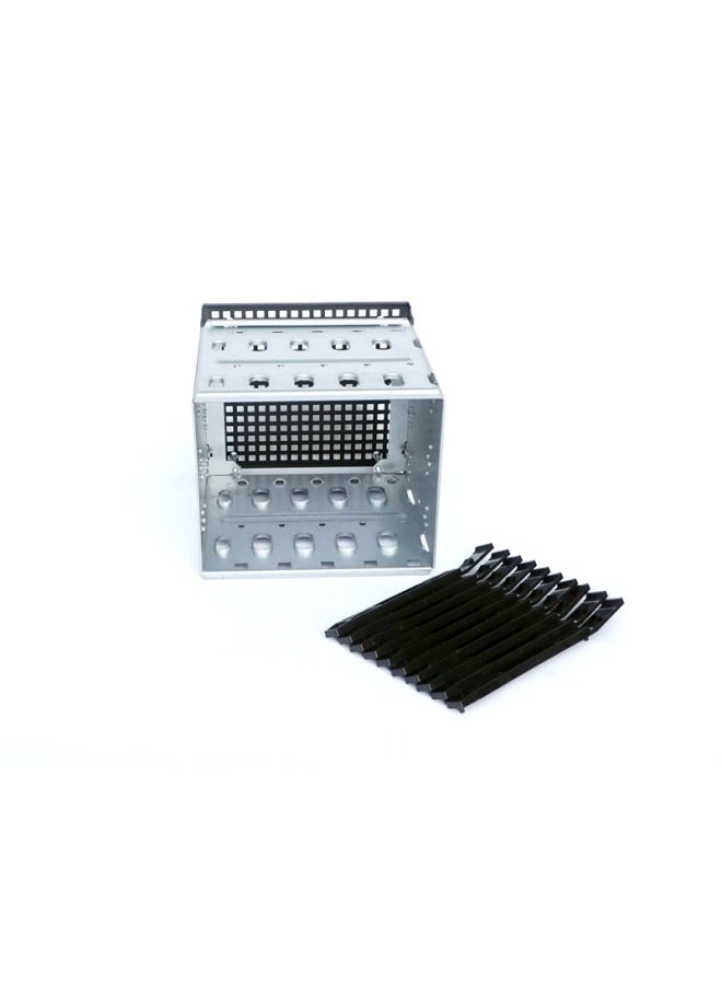 3.5-inch Hard Drive Cage Case 5.25-inch Optical Position Conversion 5-bay Bracket/mobile Cage-Color:5-disc +12cm Silent Fan  - Image 4