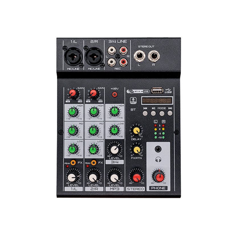 4-Way Mixer Comes With Mobile Phone Bluetooth Usb Display Network Karaoke 4-Way Professional Mixer - Image 5
