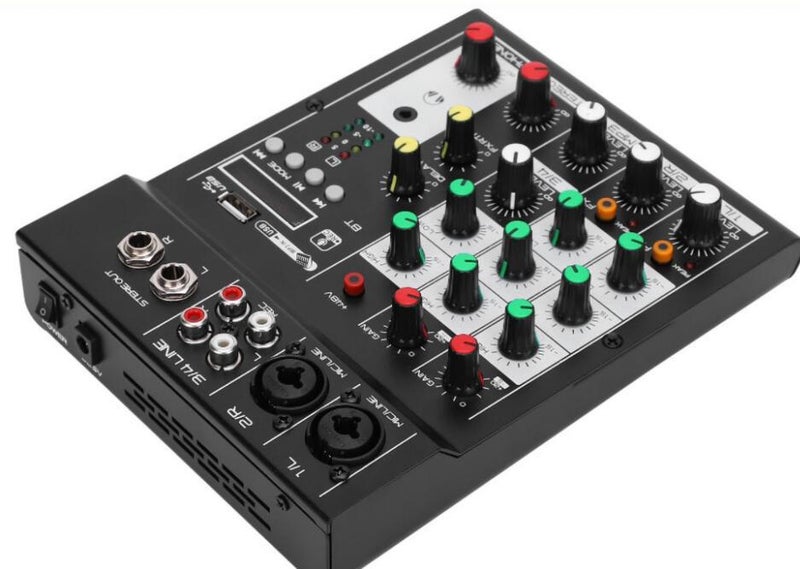 4-Way Mixer Comes With Mobile Phone Bluetooth Usb Display Network Karaoke 4-Way Professional Mixer - Image 1