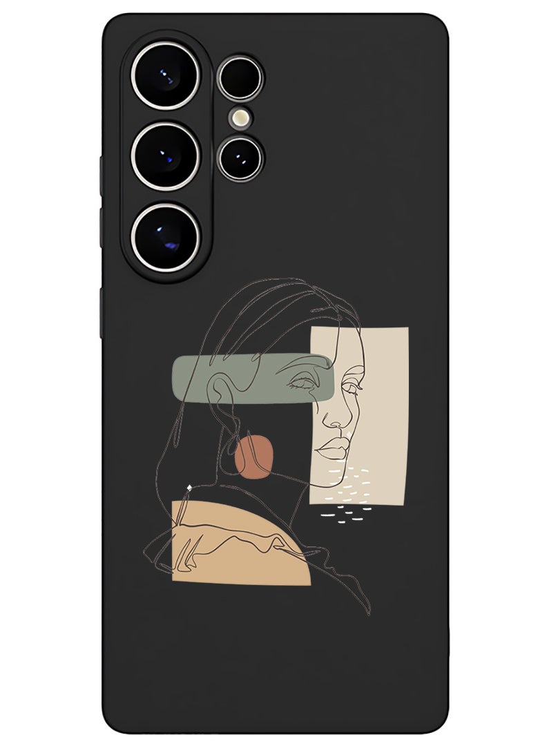 Theodor Protective Slim Fit Case Liquid Silicone Cover with Full Body Protection Anti-Scratch Shockproof Case For Samsung Galaxy S25 Ultra (Black) - Women - Image 1