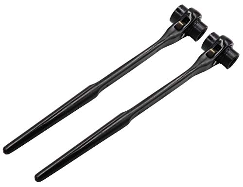 LBY 2-Pack Hexagon Scaffold Quick Wrench, 19mm/22mm Ratchet Spanner, Double Ended Socket, Ratcheting Scaffold, Pointed Tail (Black) - Image 3