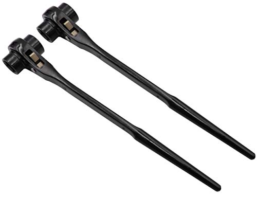 LBY 2-Pack Hexagon Scaffold Quick Wrench, 19mm/22mm Ratchet Spanner, Double Ended Socket, Ratcheting Scaffold, Pointed Tail (Black) - Image 1